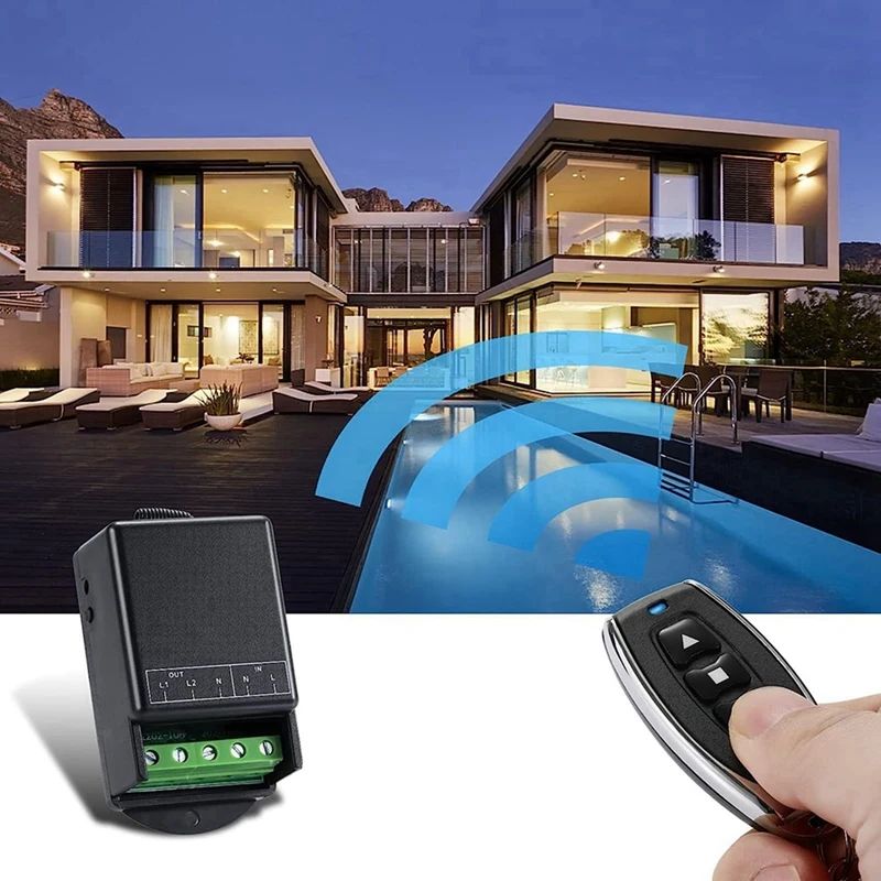 2X Dual Wireless Remote Control Switch, AC100-240V 10A Relay Radio Frequency Switch Home Instruments,Water Pump,Lighting