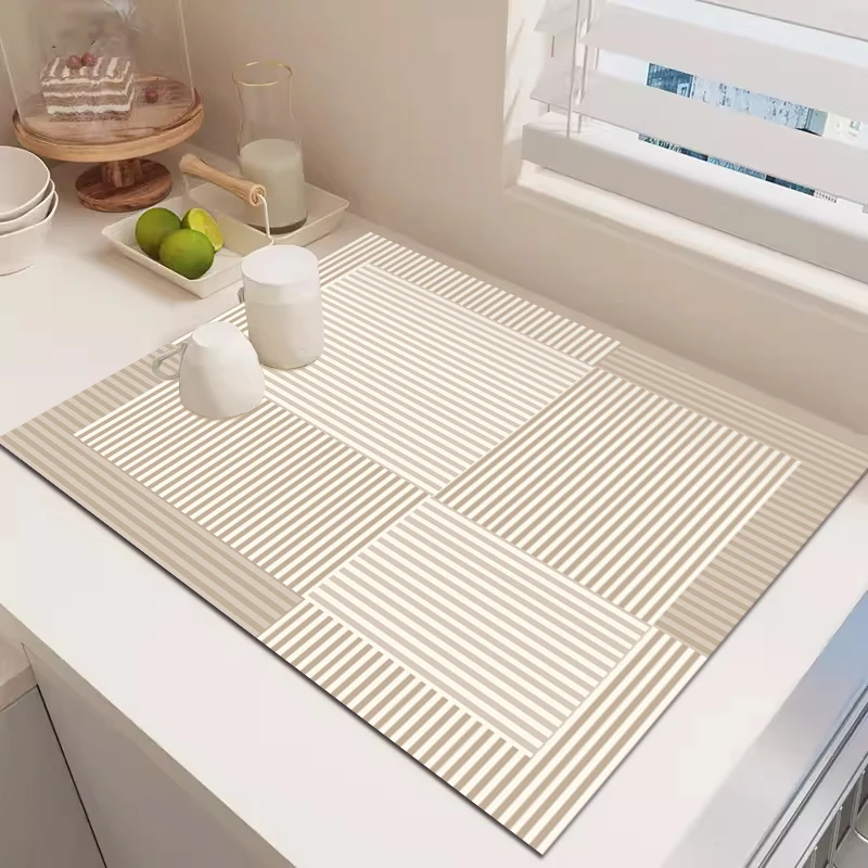 Kitchen countertop mat, multifunctional drainage mat, bathroom sink, water absorption and control mat, desktop tea cup mat