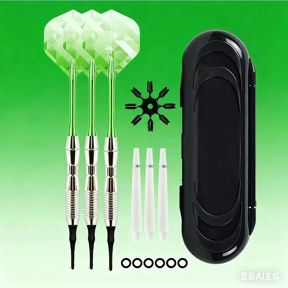 

Soft Tip Darts Set 18G Professional Darts Plastic Tip with Aluminum Shafts 6 Rubber O-Ring 3Flights for Electronic Dartboard