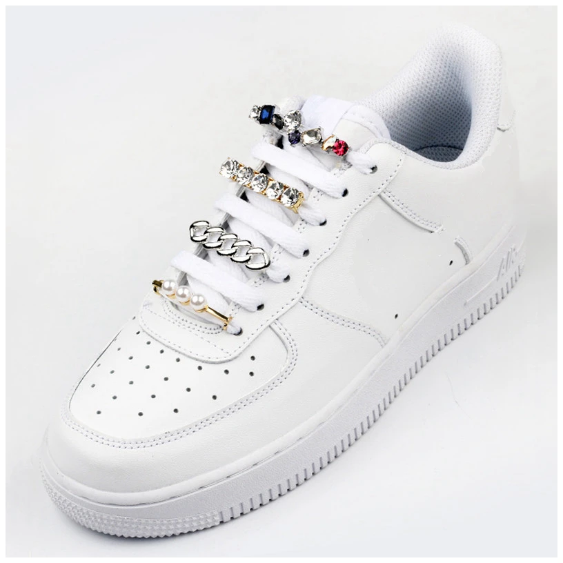 Sneakers Schoenveters Decoratie Metalen Schoenveter Gesp Parel Schoenen Charme Accessoires Glanzende Steentjes Vrouwen Schoen Veters Decoratief