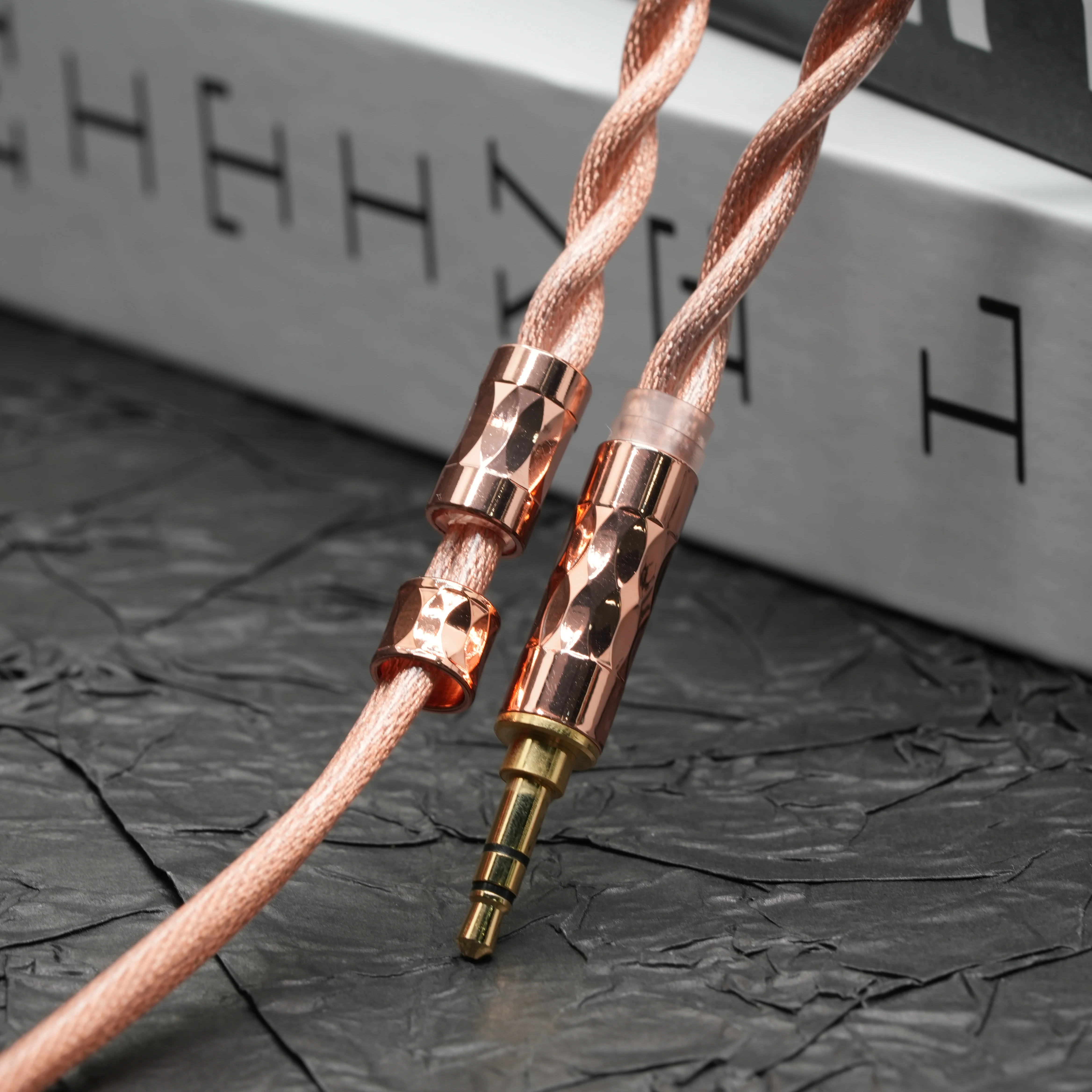 XINHS 2-Core Brown Copper Silver Mixed Coaxial HIFI Headphone