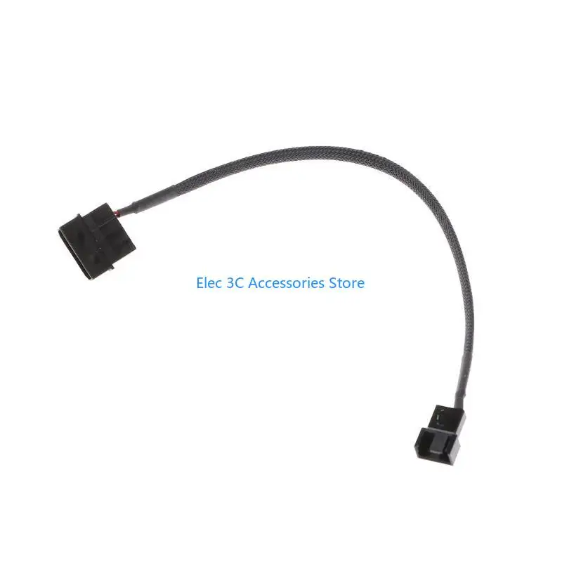 Y51A 27cm Fan Power Adapter Cable 1 to 1 Way 4-Pin Male to 3-Pin/4Pin Connector