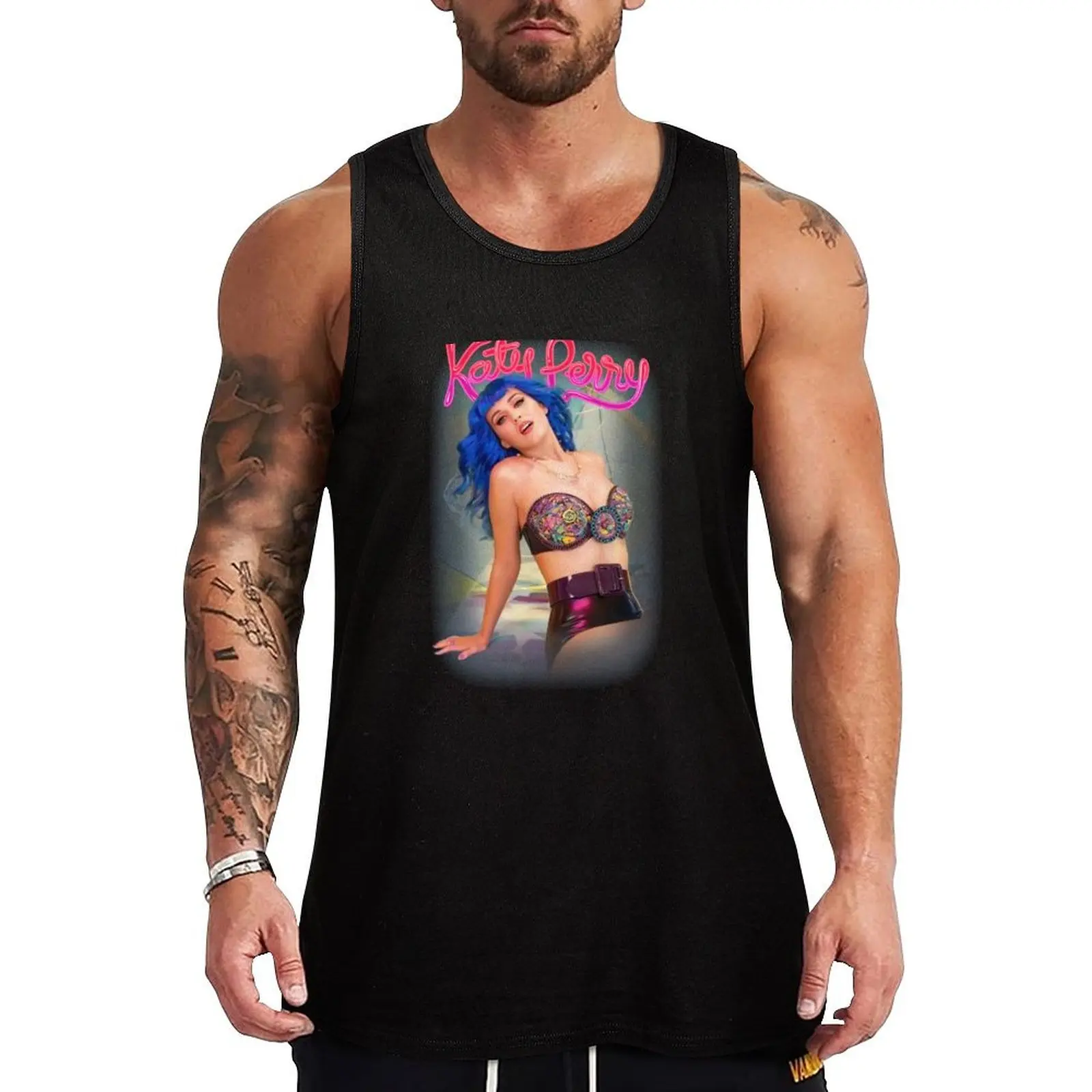 

katy perry men's fun in the sun 2011 tour Tank Top Moisture Wicking Tank Top Workout Gym Athletic Shirt