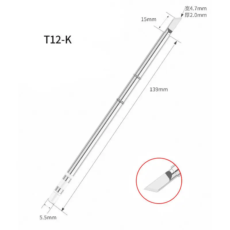 T12 Electric Soldering Iron Tips T12-K KU KL KF I ILS J02 JL02 JS02 BCF2 B2 For Hakko fx951 DIY Soldering Station Kits