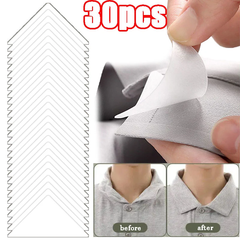 Shirts Collar Stickers V-neck T-Shirt Collar Anti-roll Fixed Inner Pad Pastes Women Men OL Uniform Collars Invisible Sticker Pad