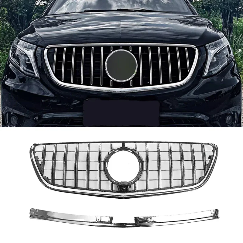Front Bumper Grills Grille For Mercedes Benz Vito/W447 Class V250 V260 2016-2020 2021-2024 ABS GT Style Grill