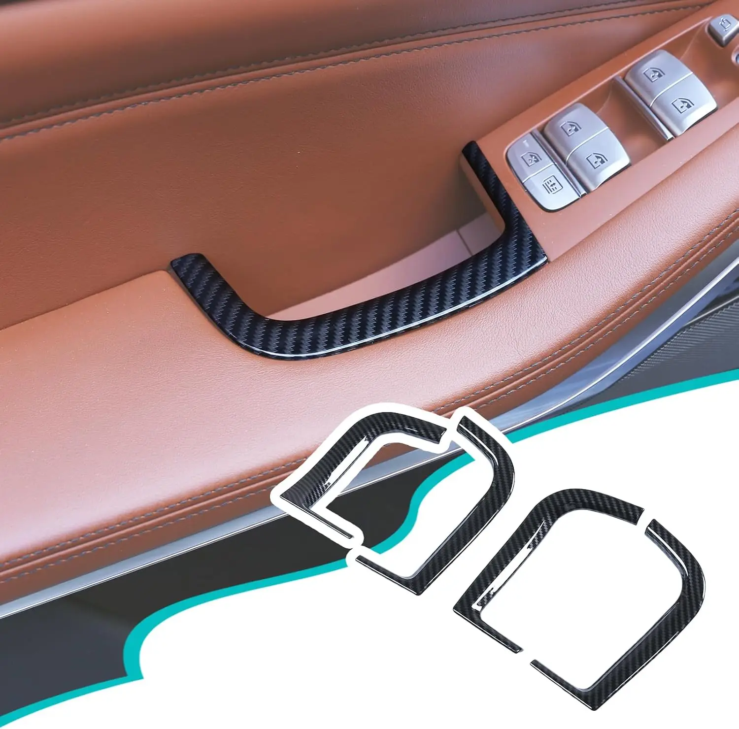 

ABS Car Door Handle Storage Box Decorative Frame Trim Cover Sticker For BMW X5 G05 X7 G07 2019-2023 Auto Interior Accessories