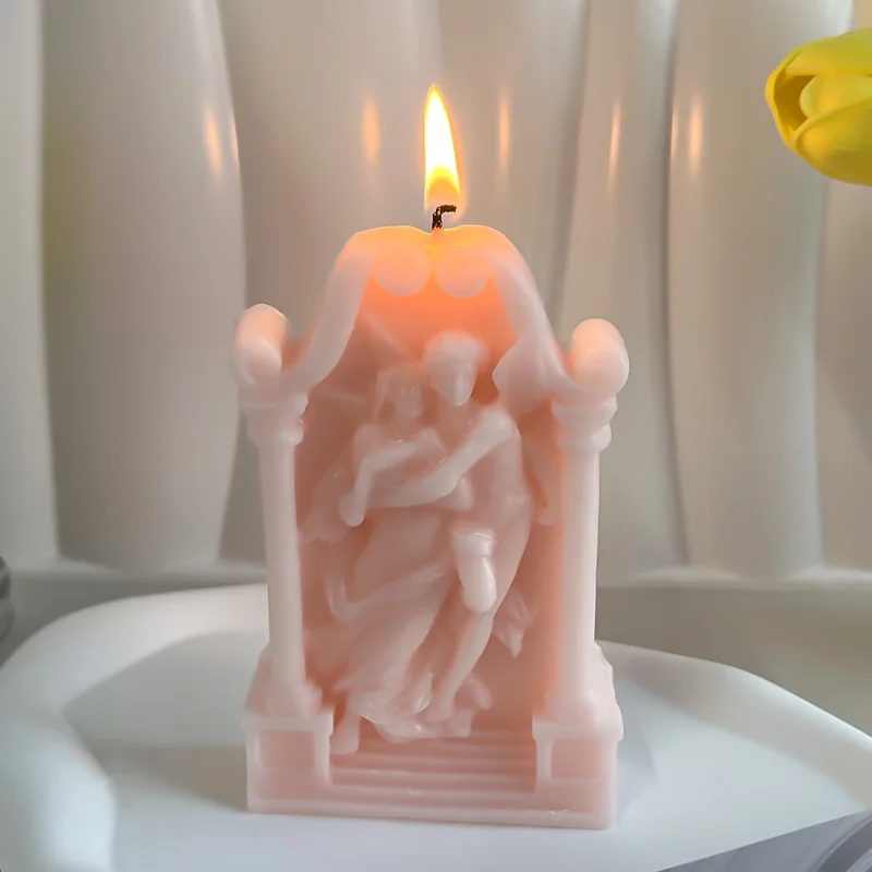 Ancient Greek Couple Love Messenger Silicone Candle DIY Arch Angel Candle Soap Resin Chocolate Mold Gifts Craft