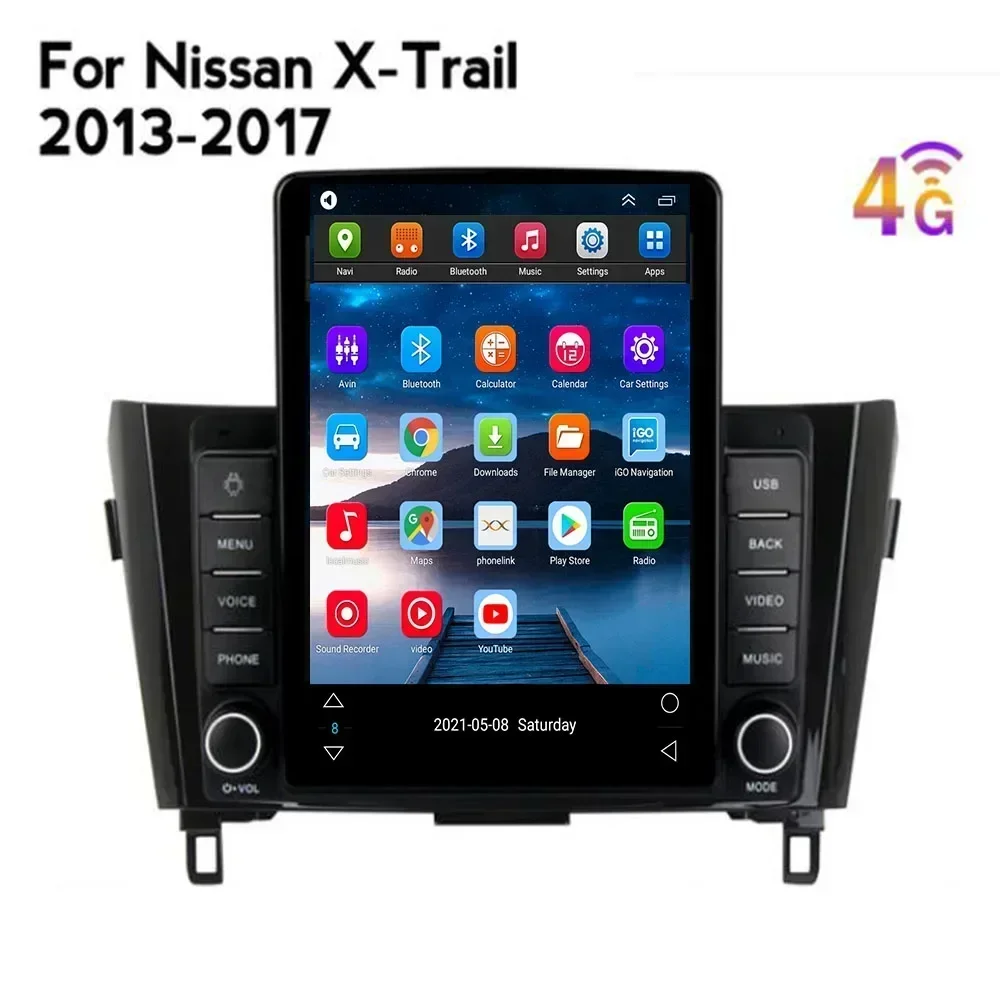 Para Tesla Style 2 Din Android 13 Radio de coche para NISSAN x-trail 3 T32 Qashqai 2013-2037 reproductor de vídeo Multimedia GPS estéreo Carplay