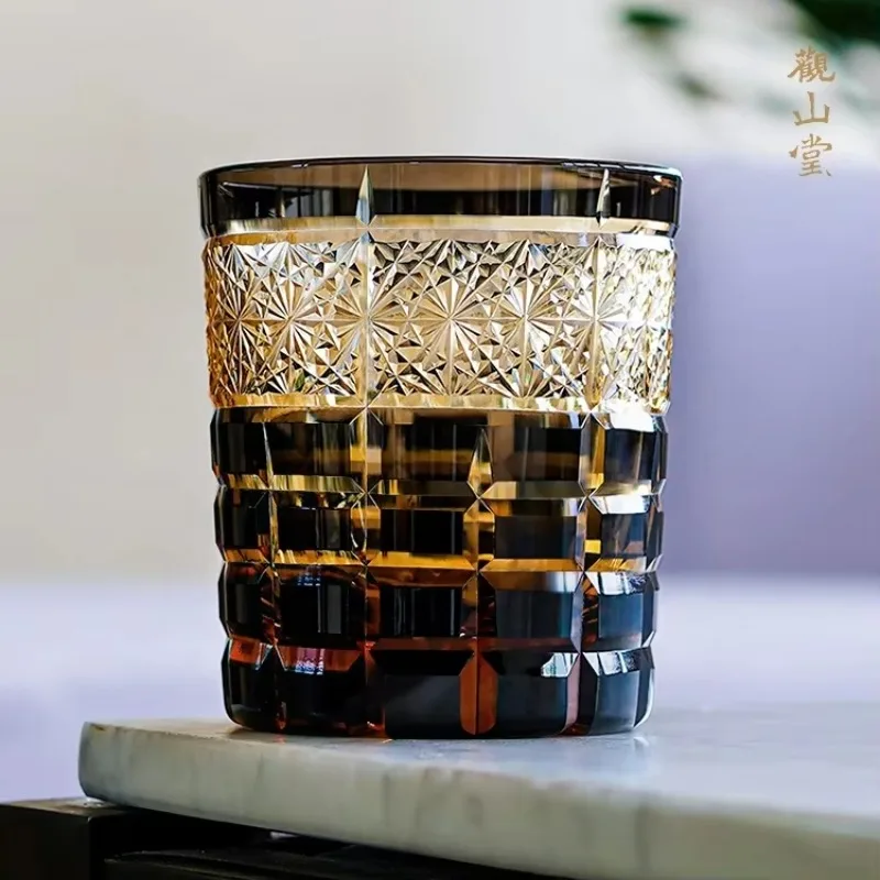 Edo Kiriko Стиль Японский Бренди Рок Стеклянная чашка для виски Хрустальный стакан для питья для подарков