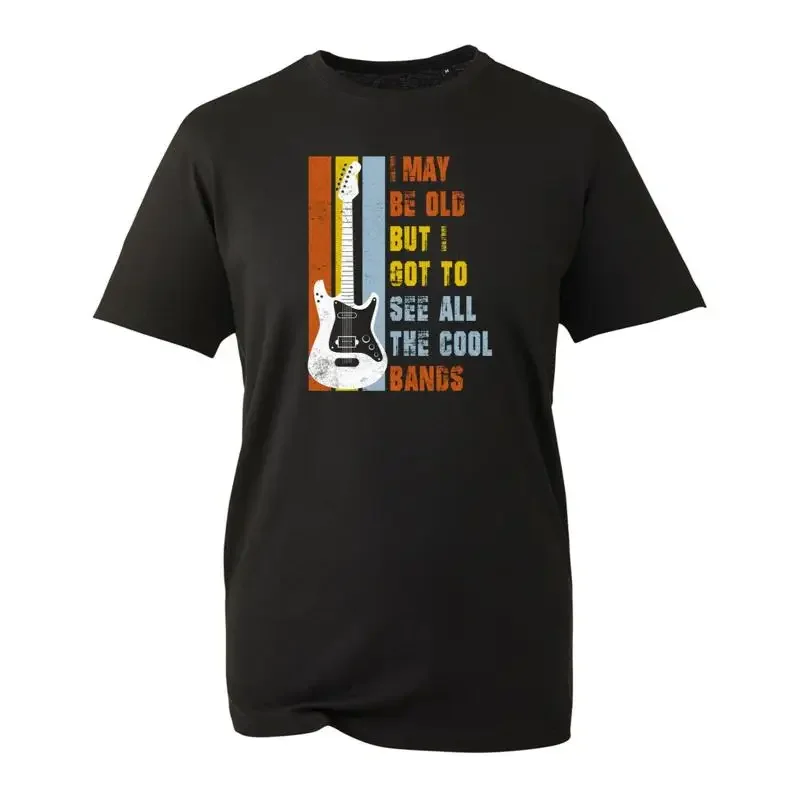I May Be Old T Shirt Vintage Guitar Music Lover Bands Kids Adults Top
