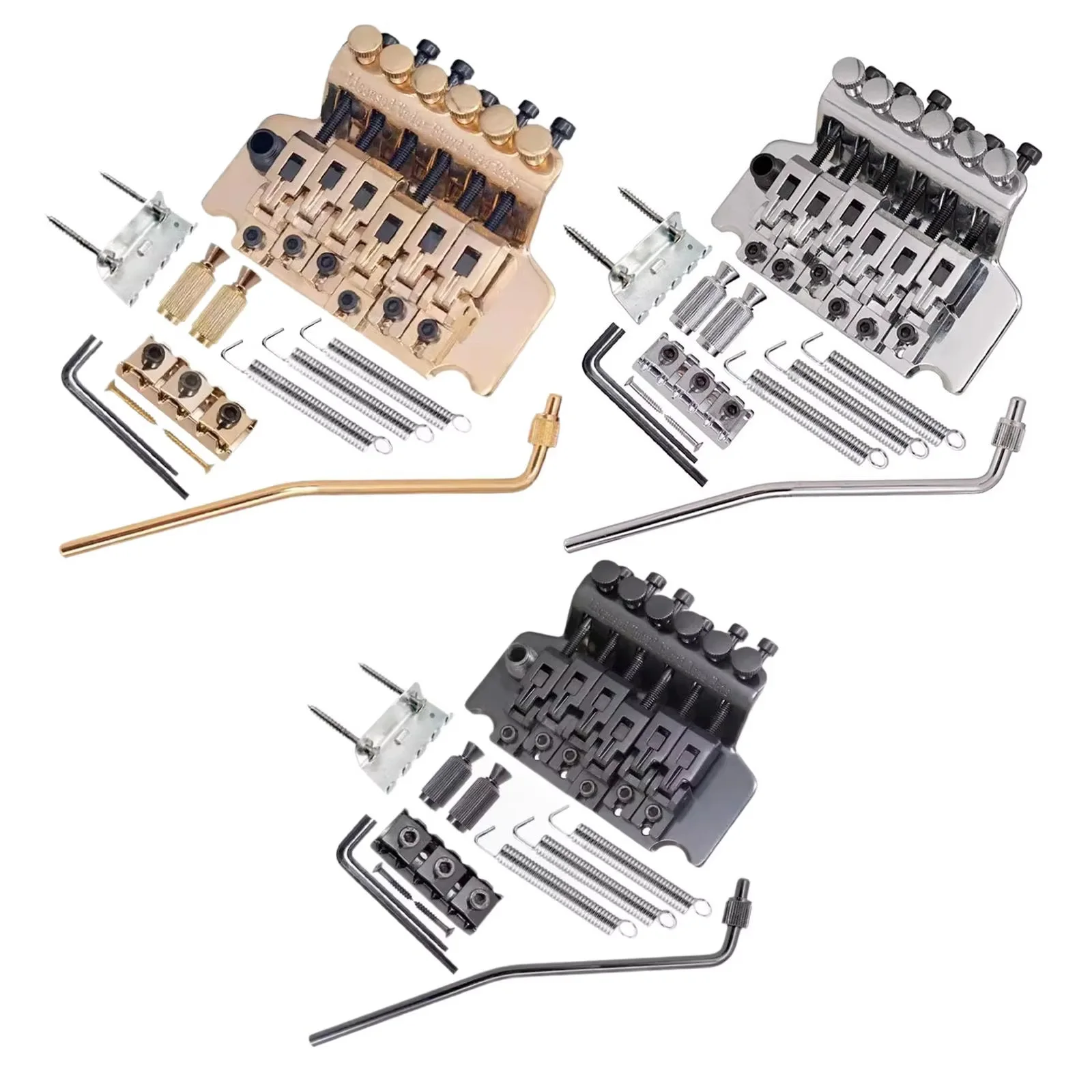 Miwayer 6‑String Tremolo Bridge System, Double Roll Tailpiece with Saddles for Electric Guitar Maintenance