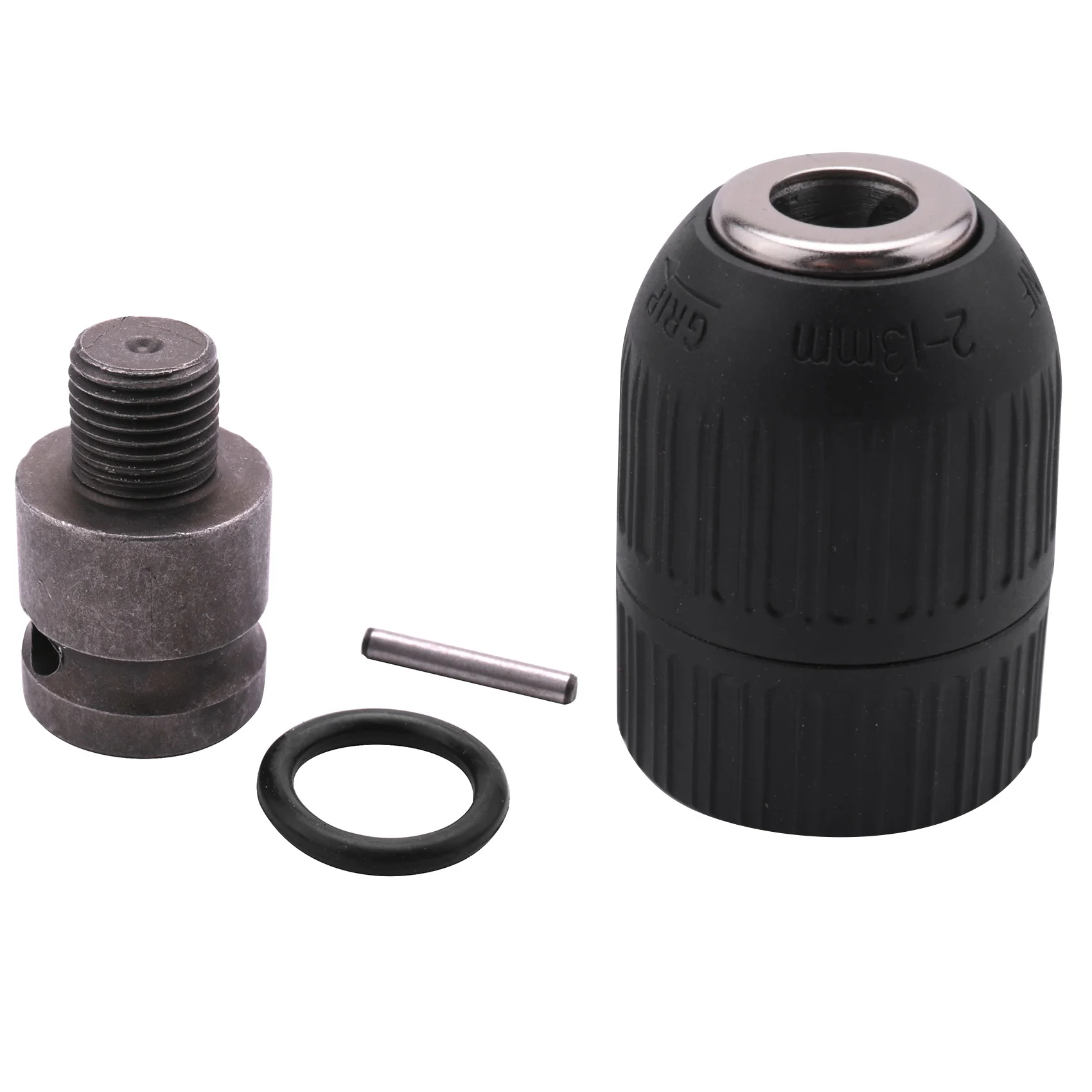 1/2 척 어댑터 포함 자동 잠금 키리스 전기 드릴 척, 임팩트 렌치 변환 도구 세트 거치대, 2-13mm 1/2-20UNF