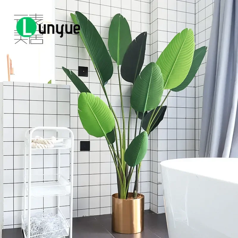 Nordic Artificial Bird of Paradise Plant Large Potted Greenery High Floor Standing Decor for Living Room Home Office Modern