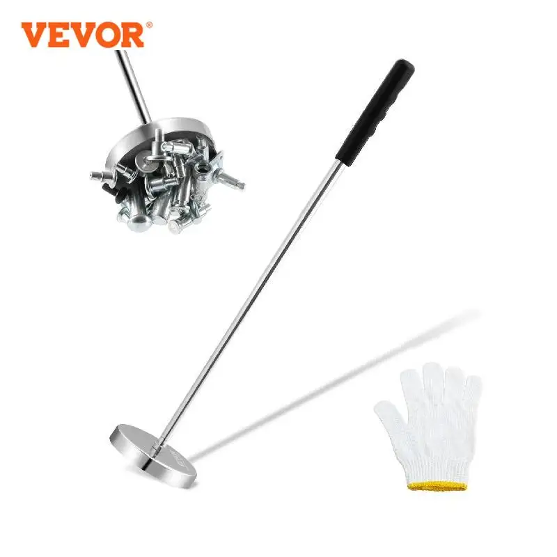 VEVOR 3.5inch Telescoping Magnetic Sweeper Pickup Tool Handheld Screws Parts Finder with 35LB Pull Capacity Retractable Handle