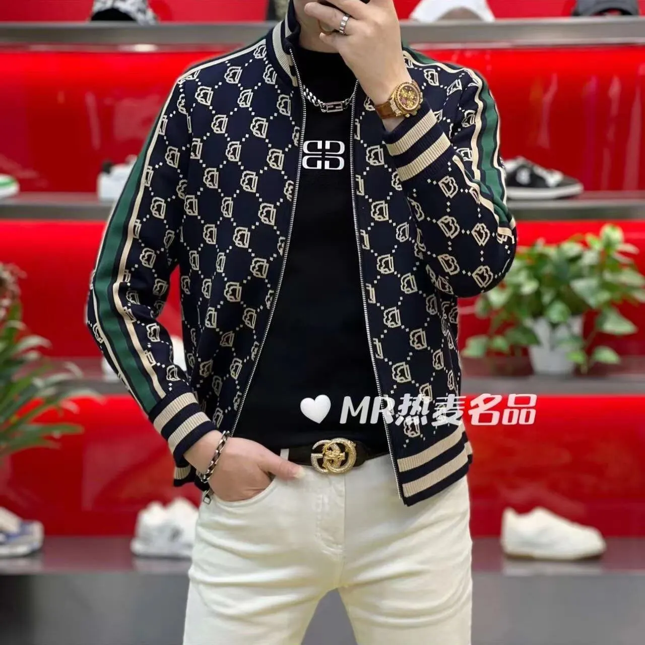 High-end men's spring and autumn explosions wear handsome coats, new casual light luxury trendy jackets, trendy men's outerwear