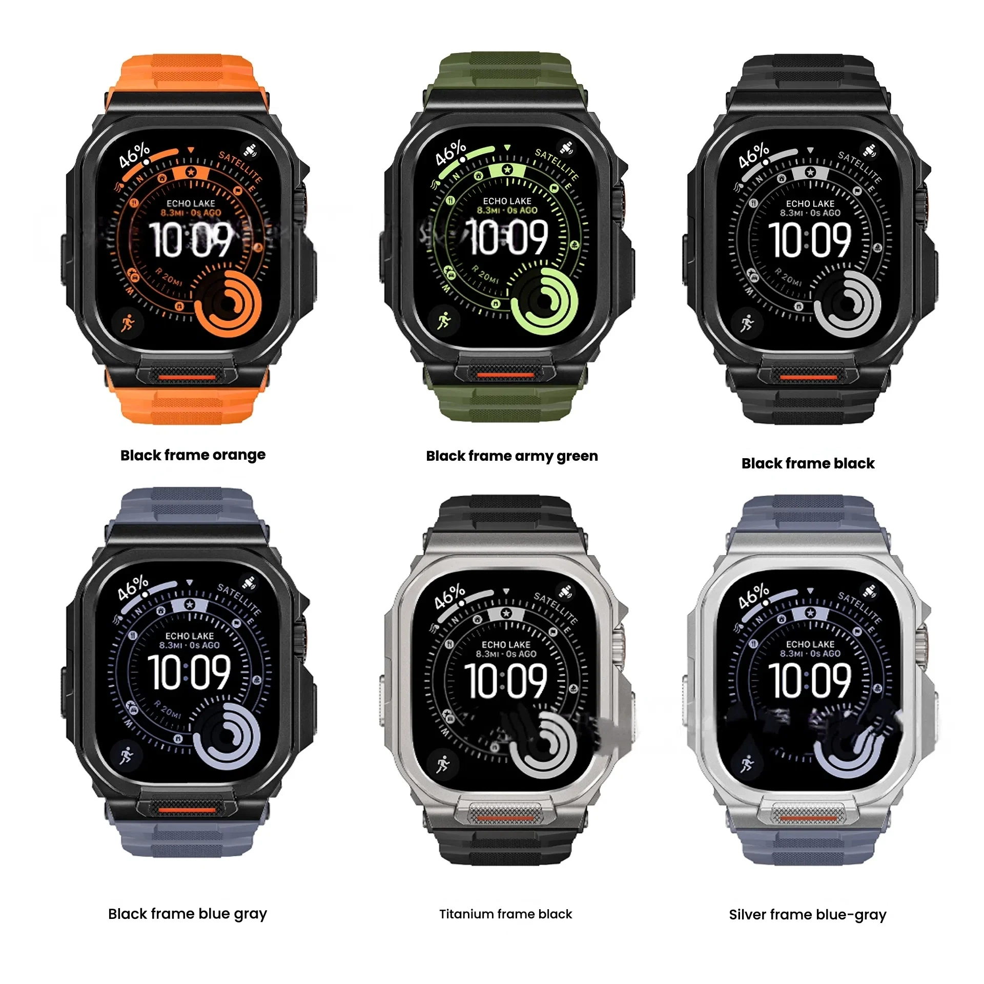 Case+Strap for Apple Watch Ultra 3 2 49mm Sport Silicone Bracelet+Metal Protective Bumper iWatch Cover 49mm Band Accessories