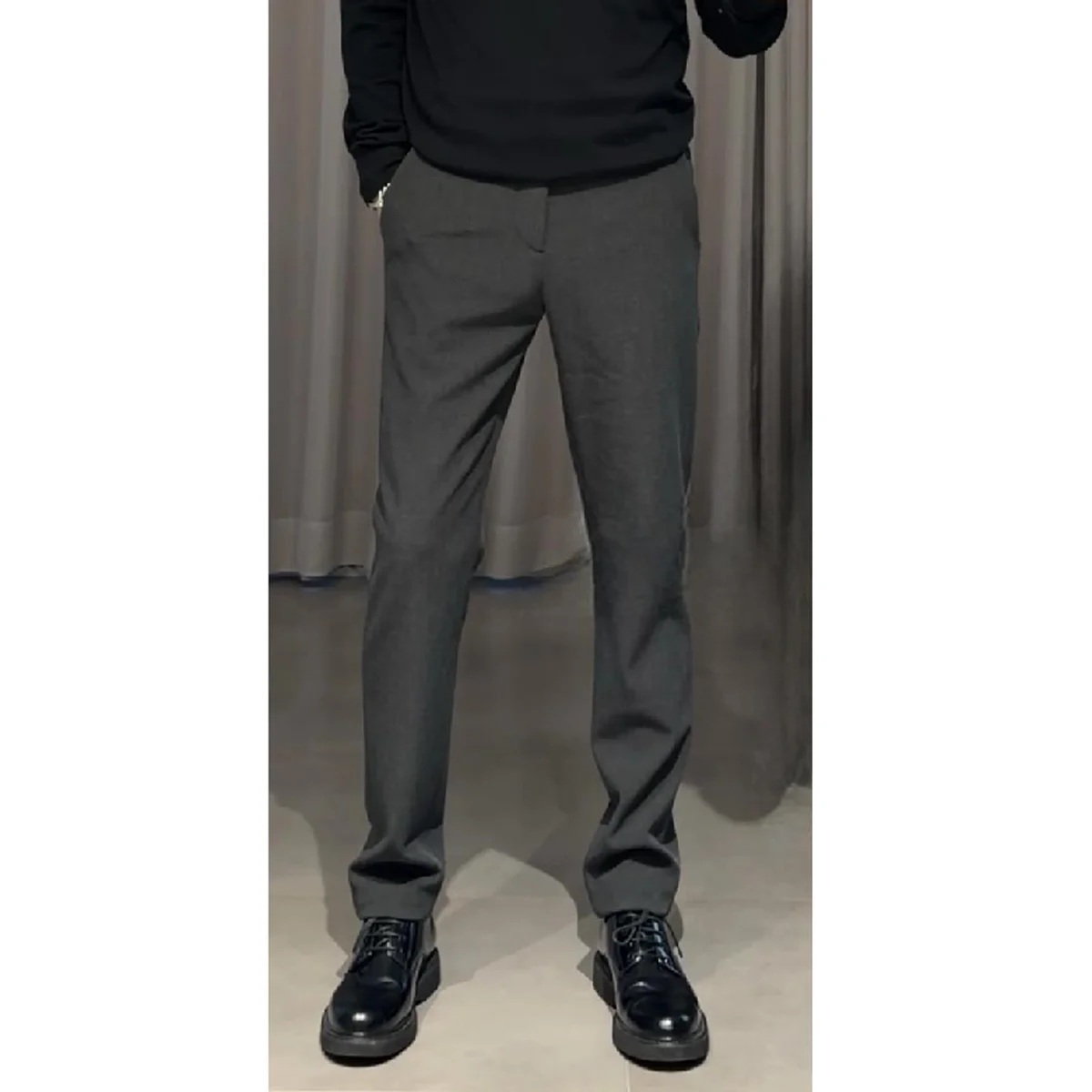 

Деловые повседневные брюки прямого кроя для мужчин, облегающие, класса люкс, простые, длинные, осенне-зимние, высококачественные, модные