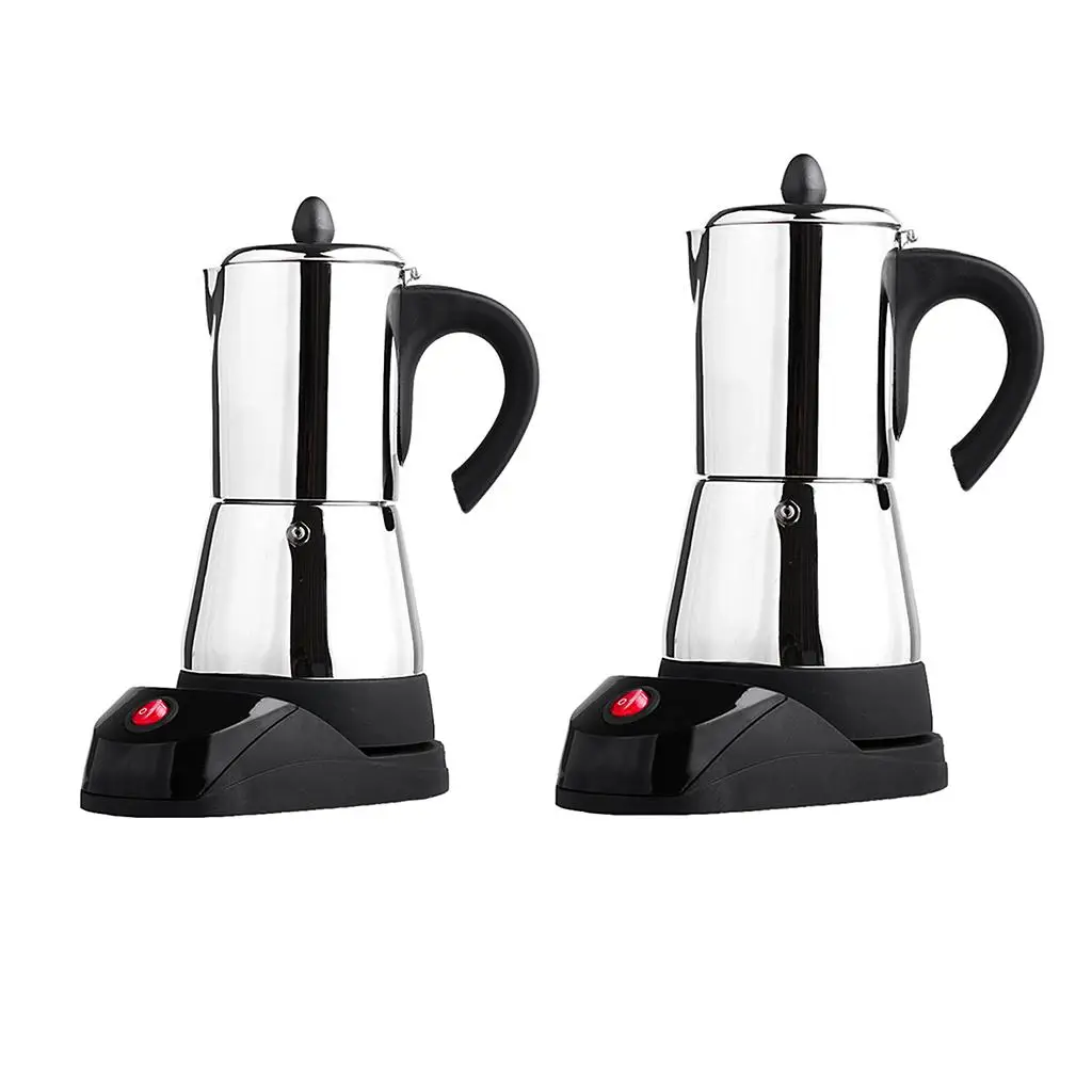Electric Espresso Maker Stainless Steel Moka Pot Percolator Coffee Machine for Home Kitchen Barista Use