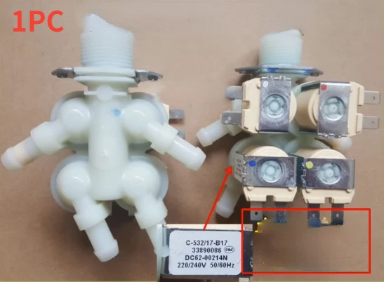 1PC dla Samsung bębna pralka DC62-00214N woda zawór wlotowy zawór elektromagnetyczny część