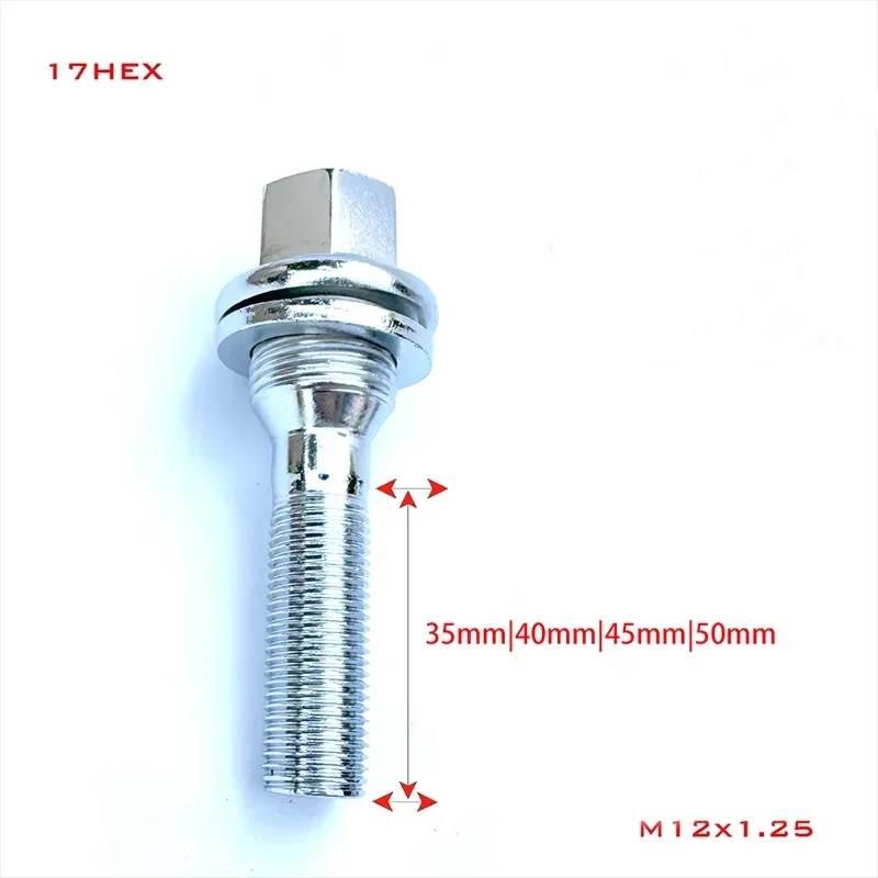16PCS 12X1.25 Screw Hex 17mm Spacer Widen Wheel Bolts For Peugeot 206 207 208 308 407 508 1007 Citroen C2 C3 C4 C5 Berlingo