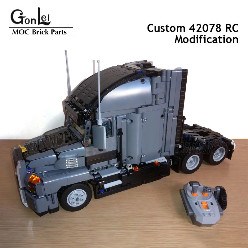 

Customed 1590PCS MOC 42078 Mark Anthem RC Modification Truck Head fit Technical Trailer Building Blocks Model DIY Bricks Toys