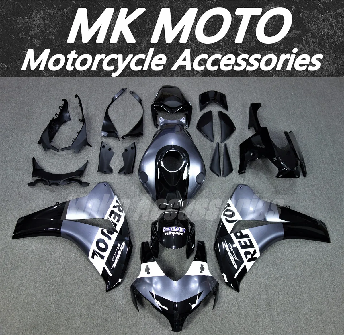 

Motorcycle Fairings Kit Fit For Cbr1000rr 2008 2009 2010 2011 Bodywork Set High Quality Injection New silvery grey black