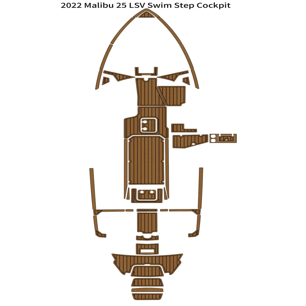 2022 Malibu 25 LSV Swim Platform Cockpit Pad Boat EVA Foam Teak Deck Floor Mat