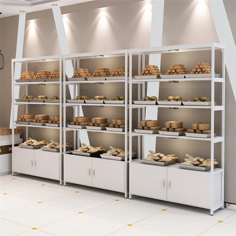 (Kunden spezifisch) maßge schneiderte High-End-Fabrik preis Bäckerei Dekoration Vitrine Brot Display Regale