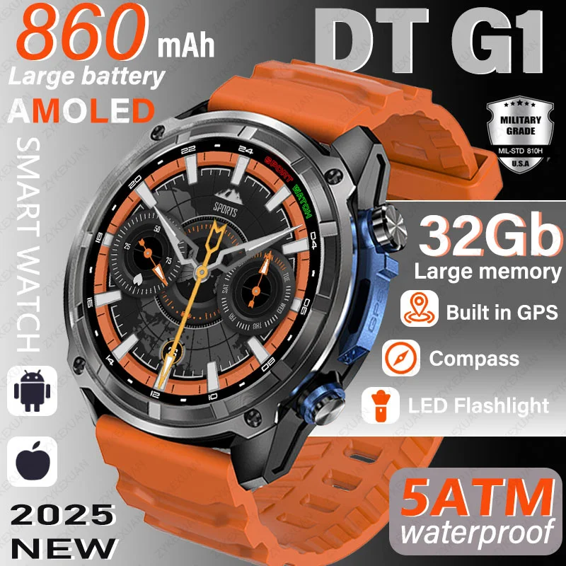 

Мужские военные элитные часы для плавания, водонепроницаемые умные часы для плавания, шестиосевой датчик, спортивные умные часы, 4 ГБ памяти, встроенная GPS-карта