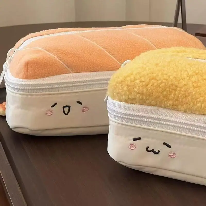 Japanese Anime Sumikkogurashi Fried Shrimp Shape Plush Mezzanine Stationery Bag Large Capacity Stationery Storage Birthday Gifts