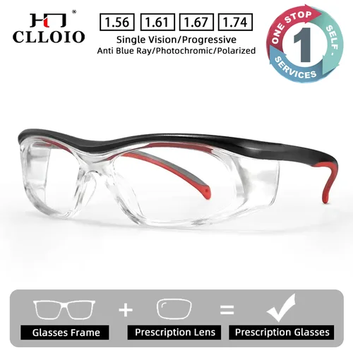 Imagen 1 del producto CLLOIO Gafas de seguridad industriales, gafas graduadas, antiarañazos, antisalpicaduras, a prueba de polvo, antiimpacto, gafas de seguridad para soldadura