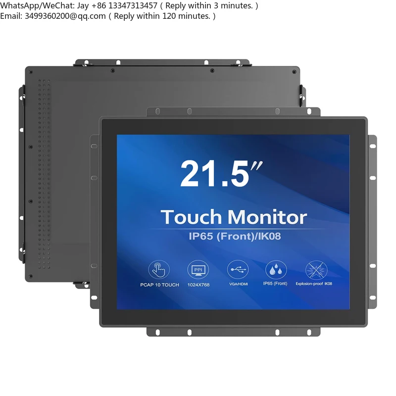 

Industrial Outdoor 1000 Nits Open Frame Touch Screen Monitor 21 Inch 1080P FHD IPS Panel Metal Casing Touch Screen Monitor