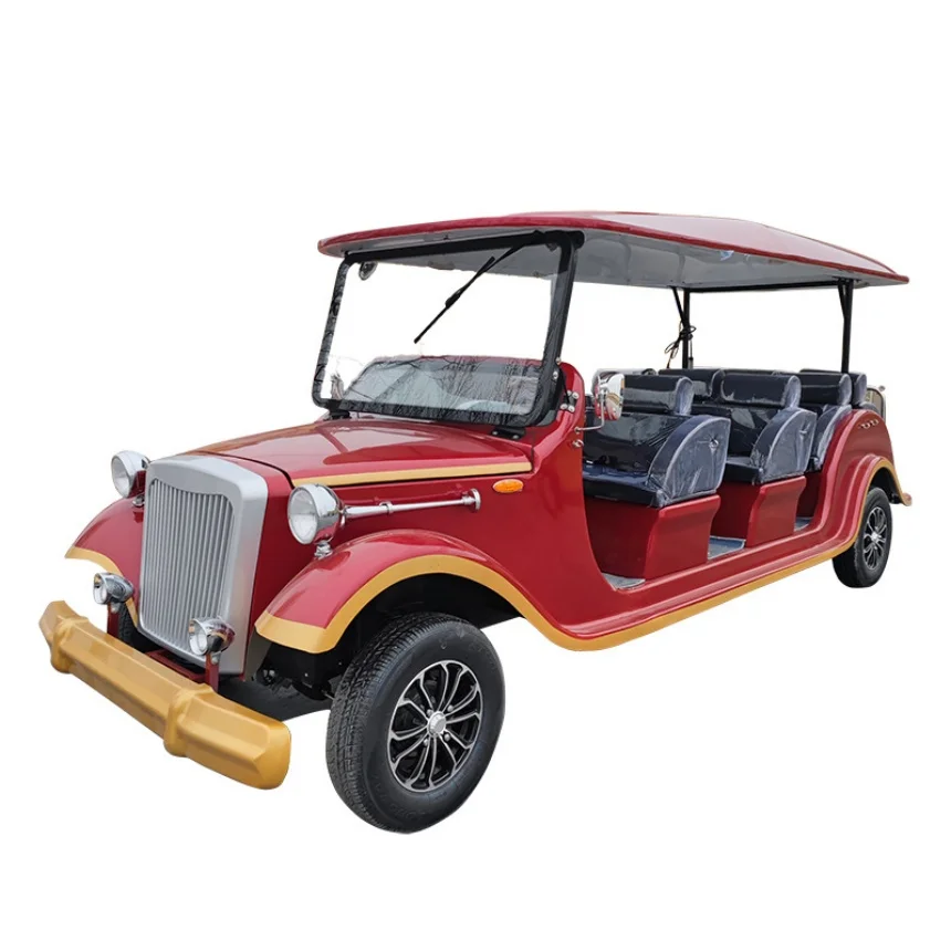 

2025 Hot Style Customization 8/11 Seater 72V Lead-Acid Battery Powered Electric Vintage Classic Car With Premium Cushioned Seats