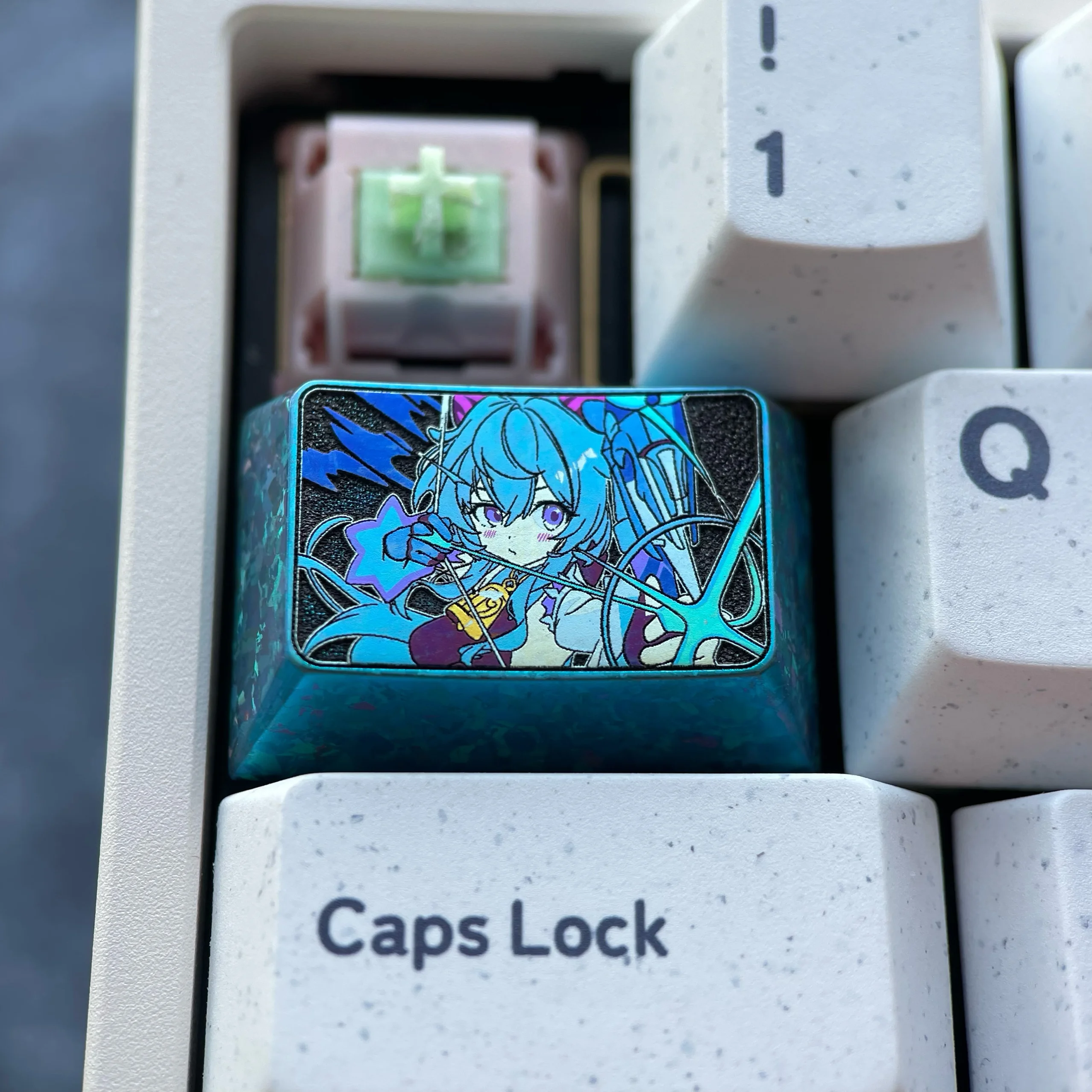 Genshin Anime Keycap GANYU Cherry Profile 1.5U Titanium Alloy Cartoon Customized Keycaps For Desktop Mechanical Keyboard Gifts