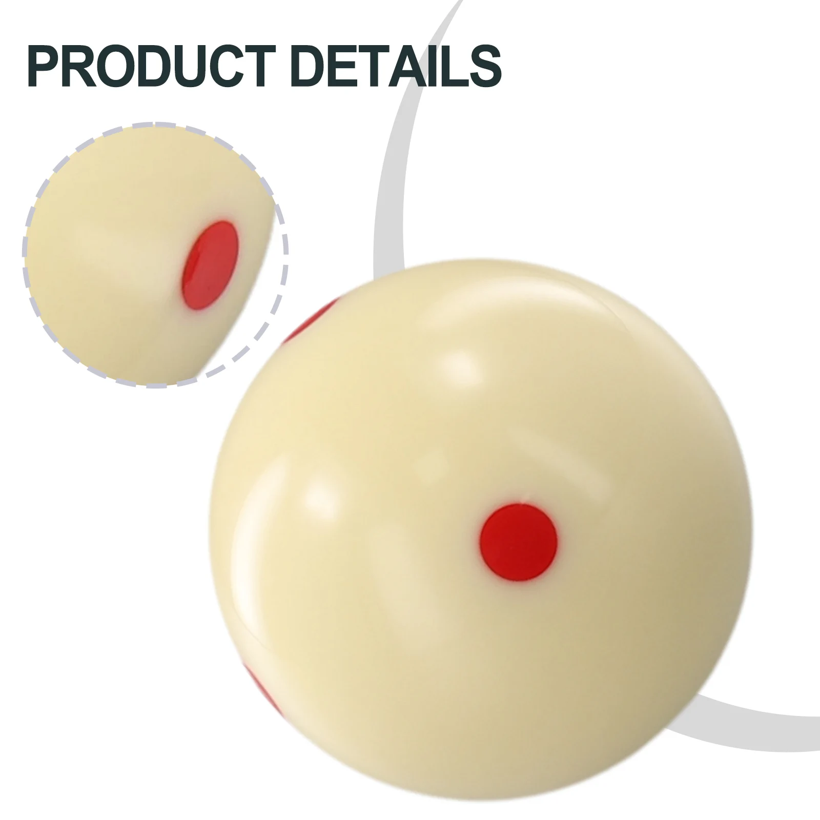 

Roundness Hardness Cue Ball Measle Pool-Billiard Practice Resin 2 1/4” Red 6 Dot Spot Standard High Quality New