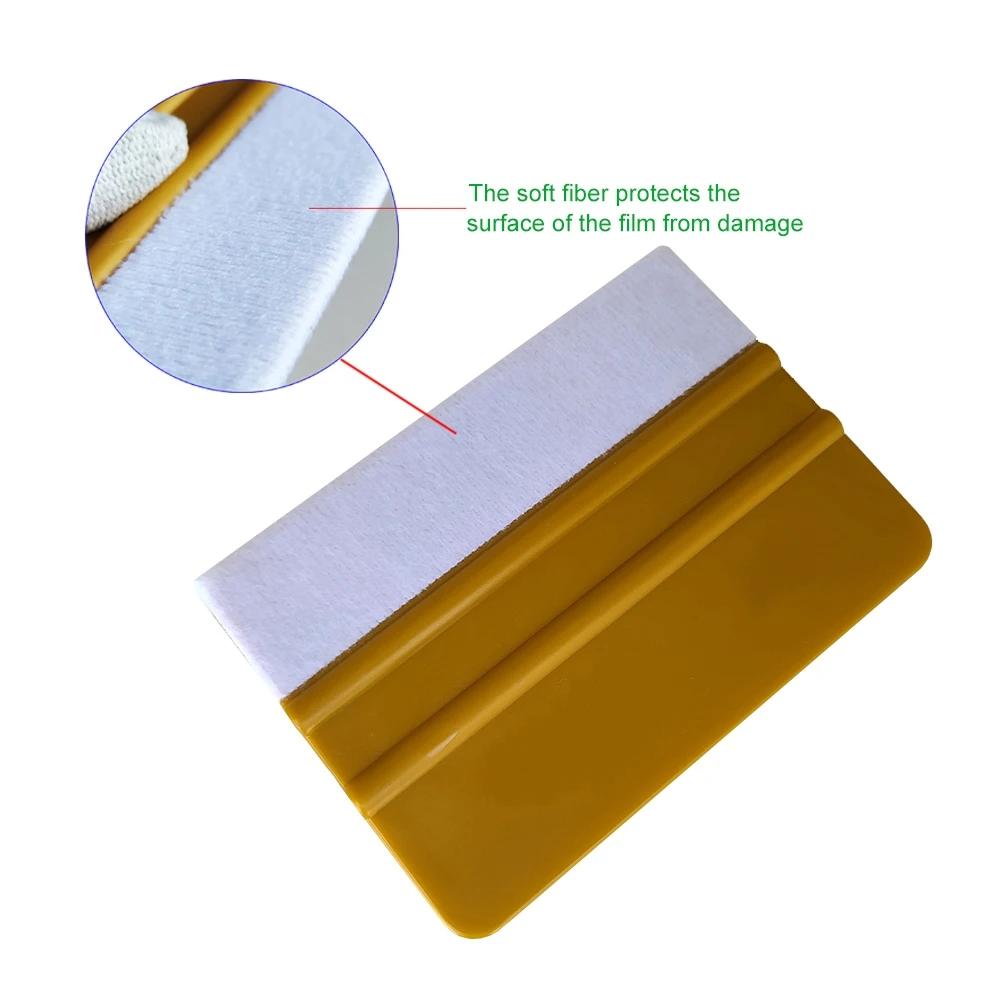 3pcs Gold Felt Squeegee Vinyl Car Wrap No Scratch Install Scraper Window Film Tint Car Accessories Wrapping Tool A62