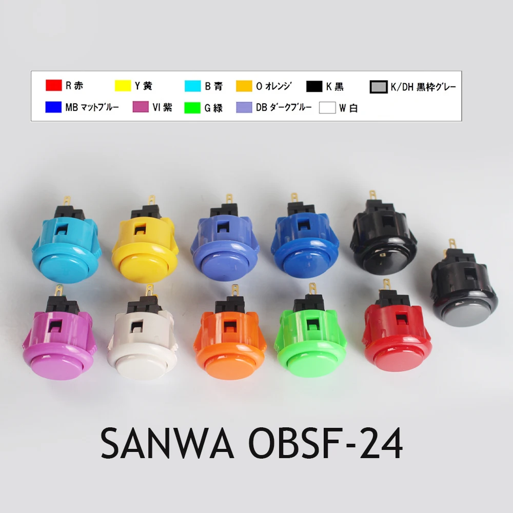 Original Japan SANWA OBSF-24 Round Push Button 24mm Arcade Switch For DIY Joystick Set PC PS/3 XBOX Game Parts