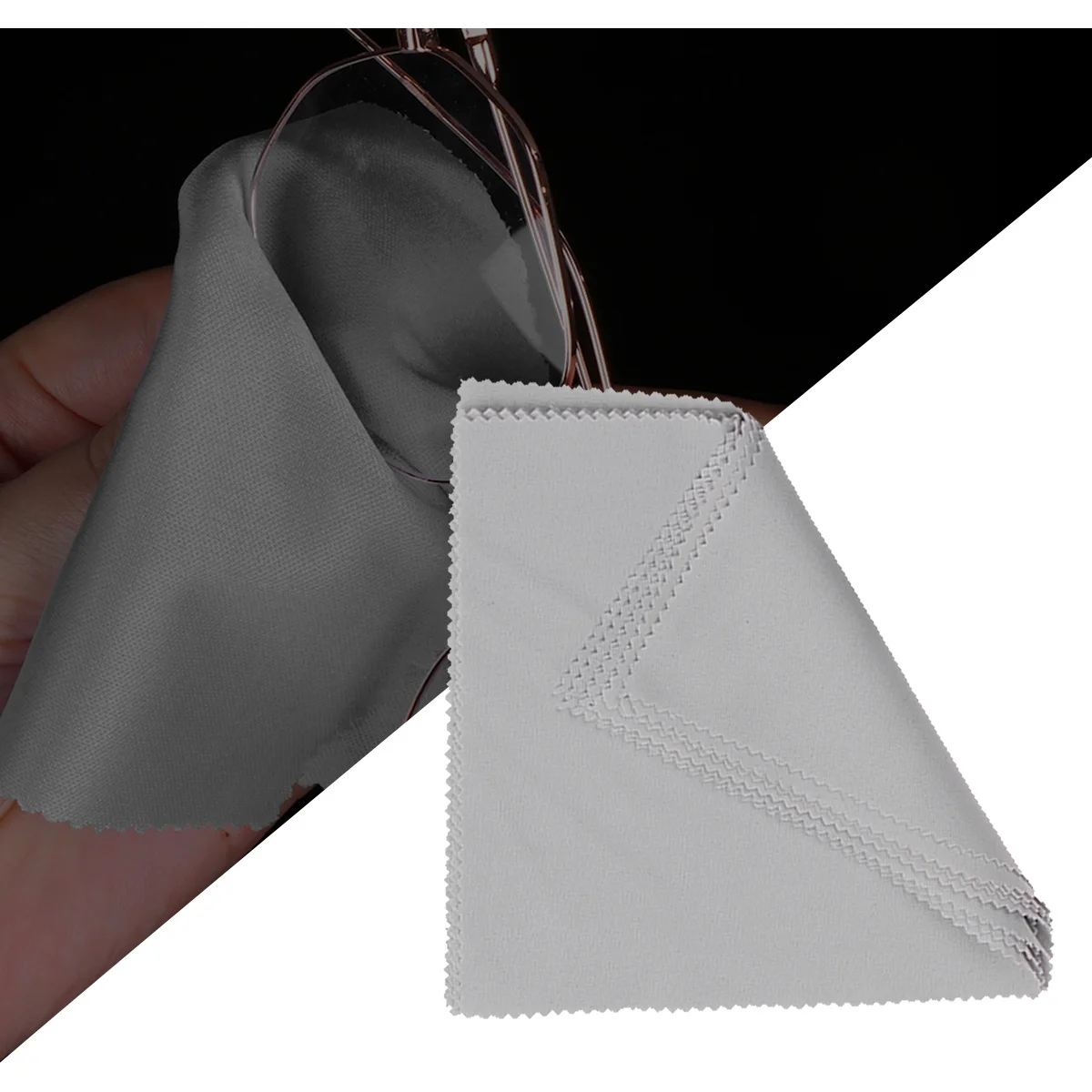

1Set Grey Microfiber Wiping Cloth Good Wiping Effect Durable Fadeless Easy Clean Reusable for Mobile Phone Glasses Jewelry
