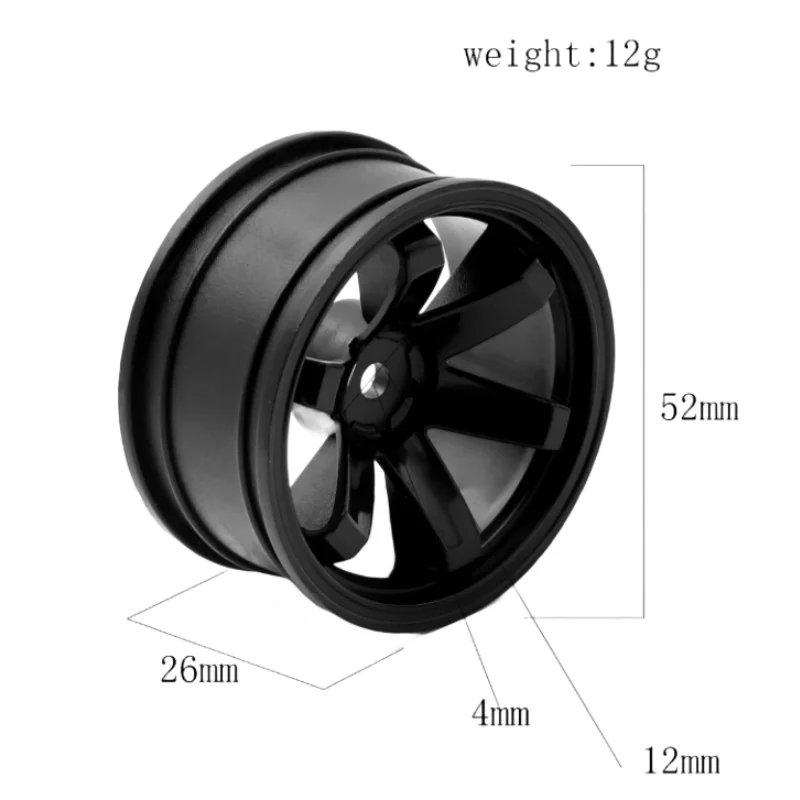 4 sztuki 52mm 1/10 RC na Drift uliczny samochód wyścigowy plastikowy krążek obręcz koła piasty dla Tamiya Kyosho HSP HPI Sakura Traxxas RedCat