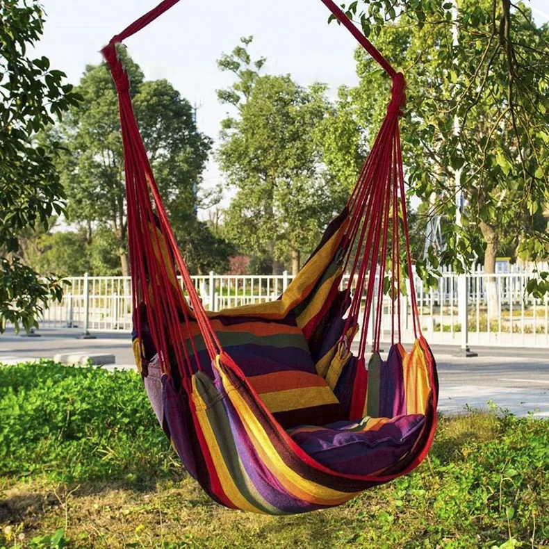Hot Selling Adult Casual Canvas Hammock-Blue/Green Indoor/Outdoor Hanging Basket Swing Chair with 150kg Capacitypromote sales