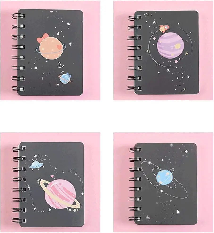 Unique Planetary Design! 4 Pcs Notebook Set, A5 Size Writing Pads, Record and Note Stationery for Daily Use