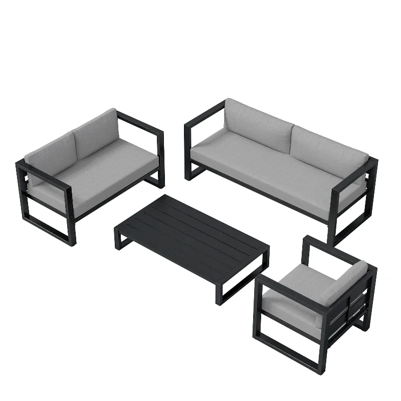 

Outdoor leisure sofa real estate landscape garden sales outdoor sofa coffee table combination wrought iron aluminum alloy