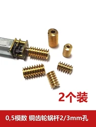 0.5 Modulus Copper Gear Worm Gear 2/3mm Hole Limit Variable Direction Transmission Helical Gear Metal Rolling Gear