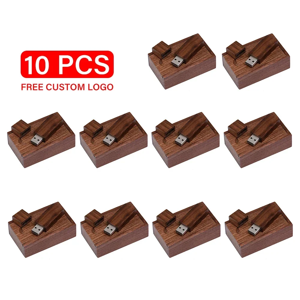 

JASTER 10 PCS LOT Free Custom LOGO USB Flash Drive Pen Drives Pendrive External Storage Memory Stick 8GB USB Stick 2.0 Wooden