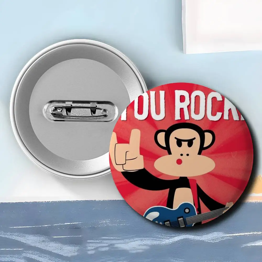 Lustige Affen-Logo-Abzeichen, rund, exquisite Abzeichen, Broschen, kreative Anstecknadeln für Kleidung, Hut, Rucksack, Geschenkzubehör