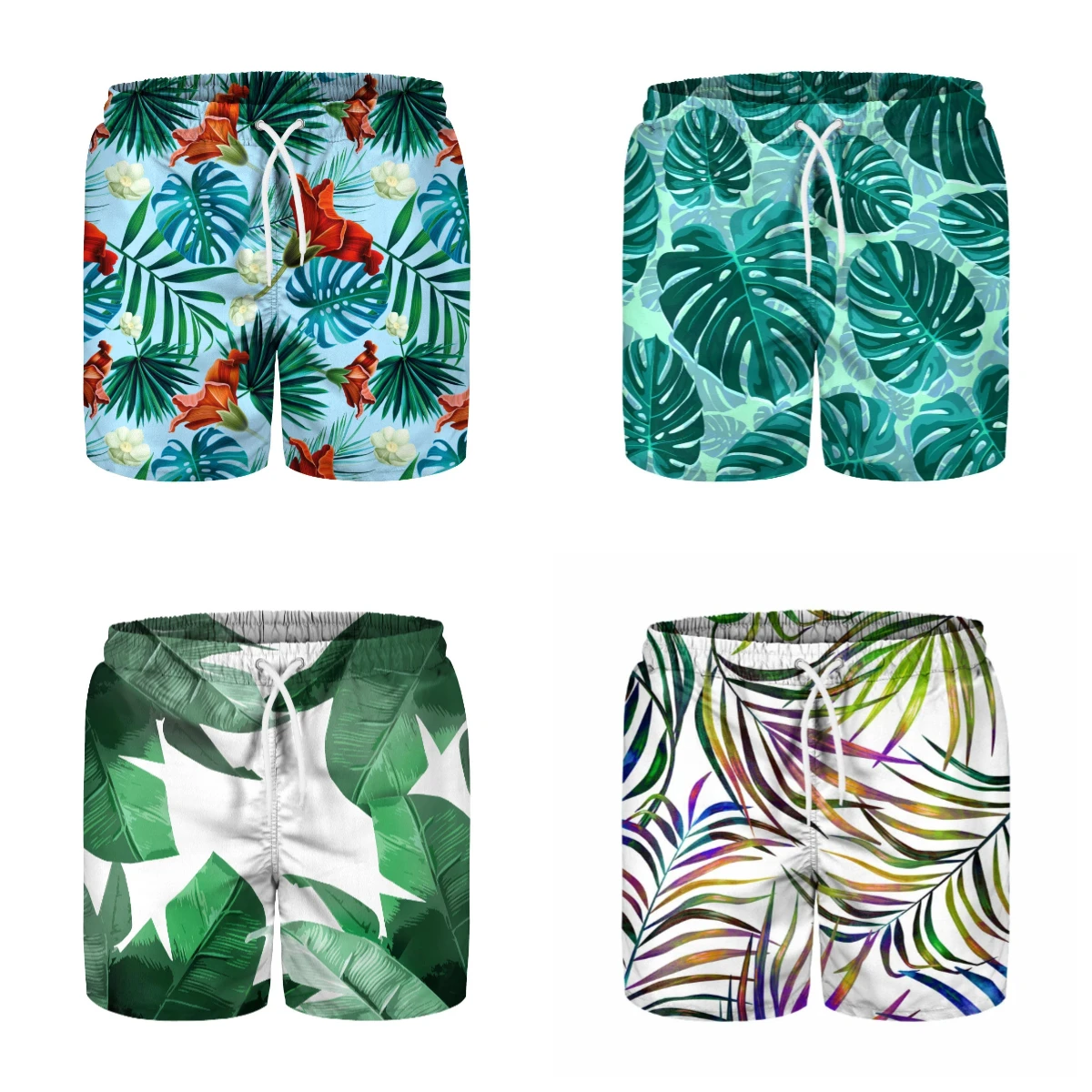 Hot Selling Men's Hawaiian Vacation Shorts for Summer 2026, Casual Outdoor Sports Quick Drying Trendy Mesh Shorts
