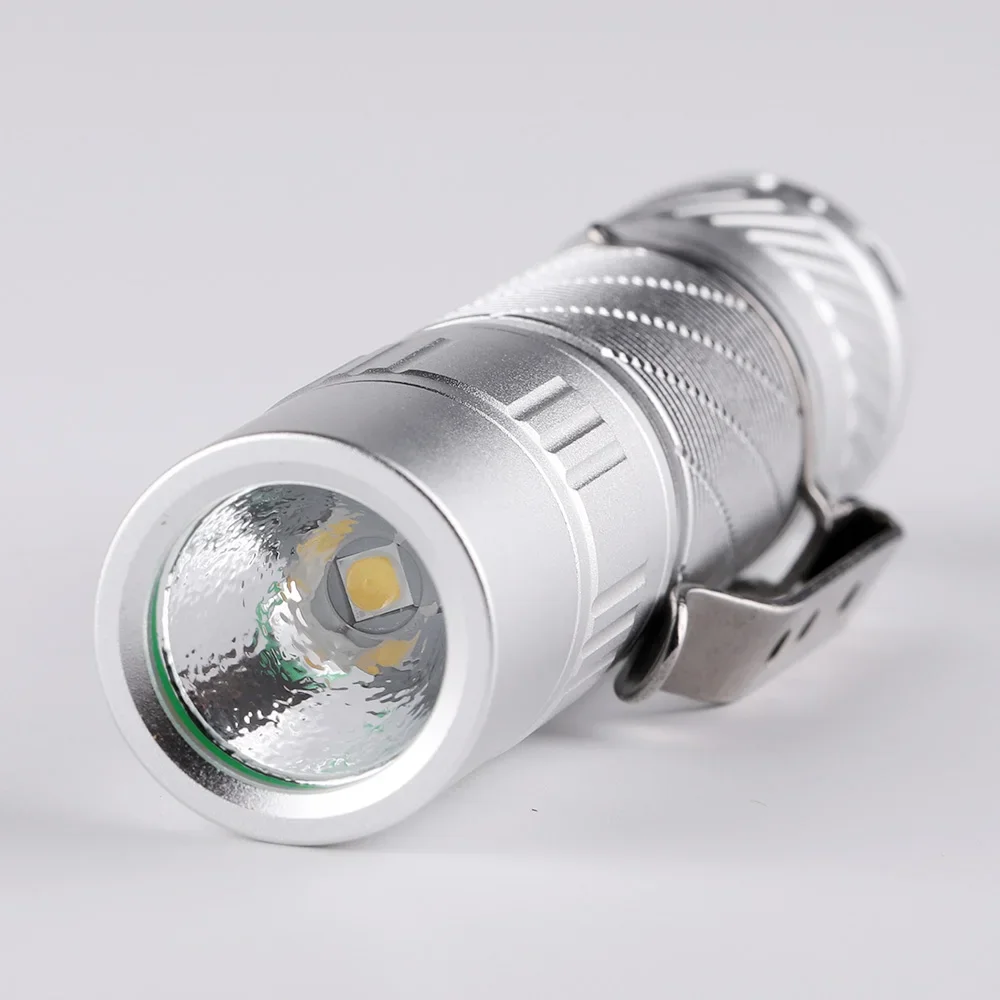 Silver Flashlight Convoy T3 519A R9080 Mini Torch 12 groups Led AA 14500 Flash Light Fishing Linterna Work Latarka Home Lamp