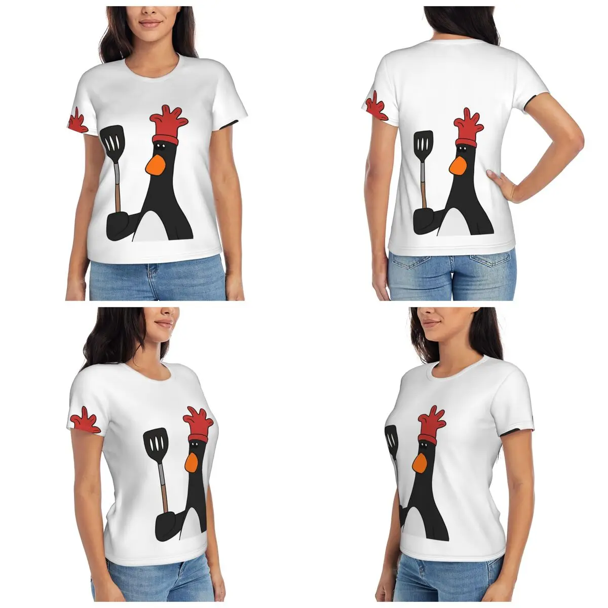 Feathers McGraw - Kitchen Spatula T-Shirt Women Short Sleeve T Shirts Round Neck Streetwear Cotton Summer Tees Streetwear