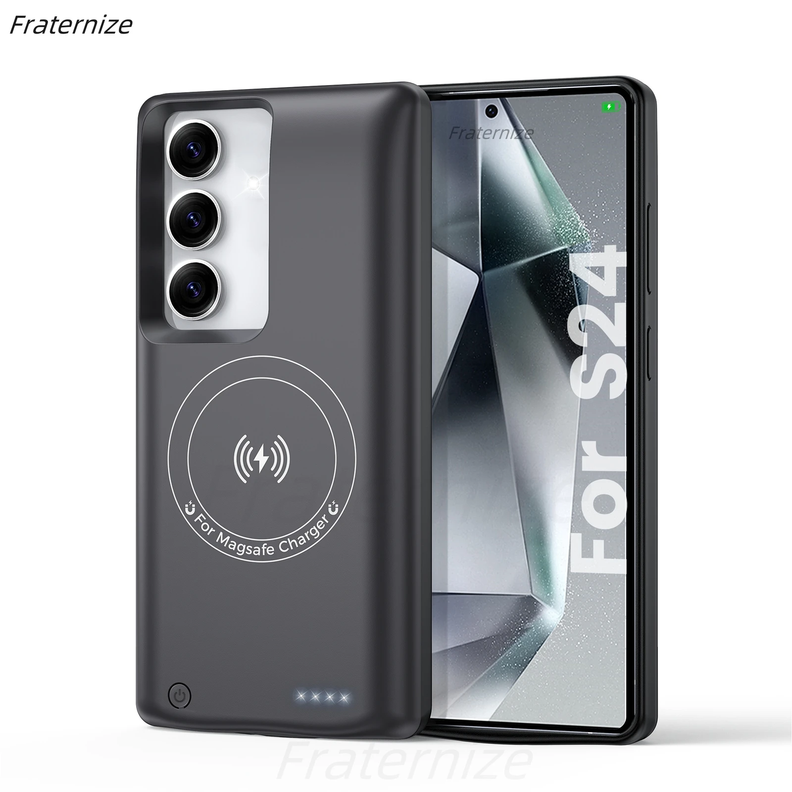 غطاء شحن لاسلكي 10000 مللي أمبير في الساعة لهاتف سامسونج جالاكسي S24، حافظة بطارية باور بانك، شاحن محمول، جراب هاتف مع حزمة بطارية